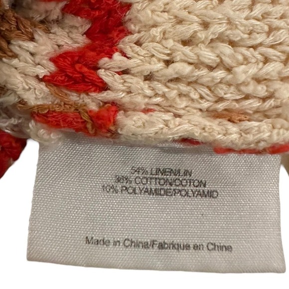 Tory Burch Linen Blend Cream, Red and Black Striped Knit Sweater Size Small - Picture 8 of 8